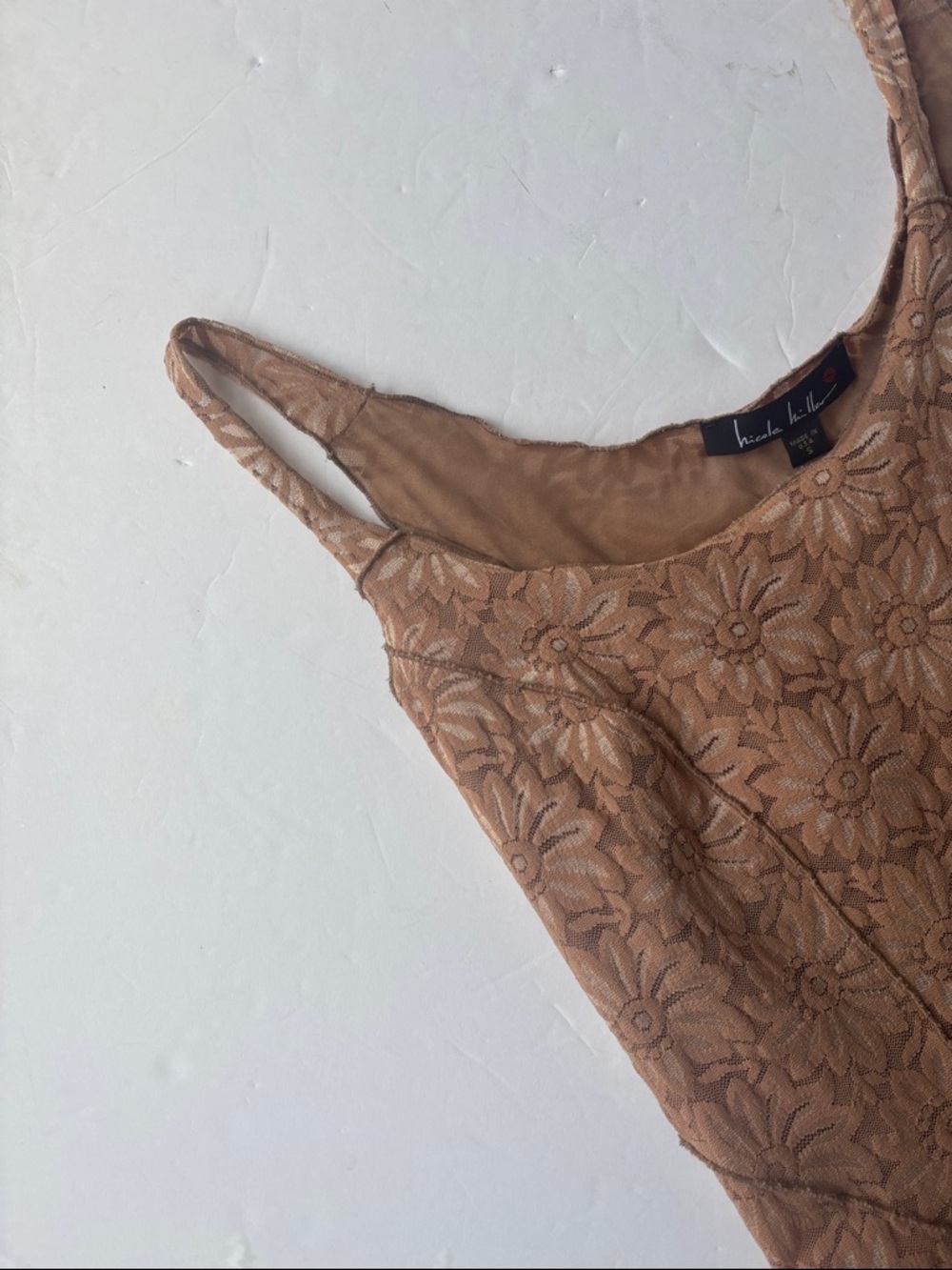 Vintage 90’s Nicole Miller Lace Corset Tank Top Brown Iconic Baddie Y2K Bustier - Picture 9 of 17
